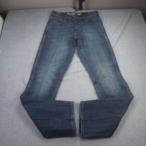 Wrangler Retro Jeans Mens 32x36 Blue Relaxed Boot Dark Wash Western Denim